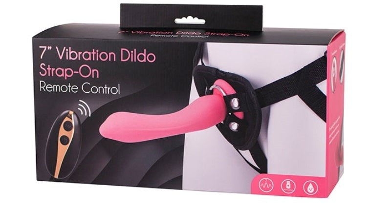 Seven Creations Vibration Dildo Strap On with Remote Control 7 inch Remote - - Strap On Sextoys