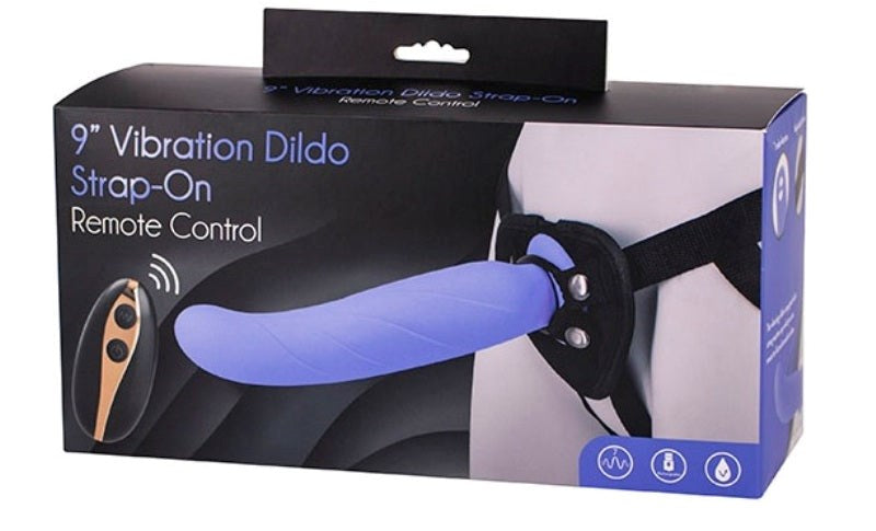 Seven Creations Vibration Dildo Strap On with Remote Control 9 inch - - Strap On Sextoys