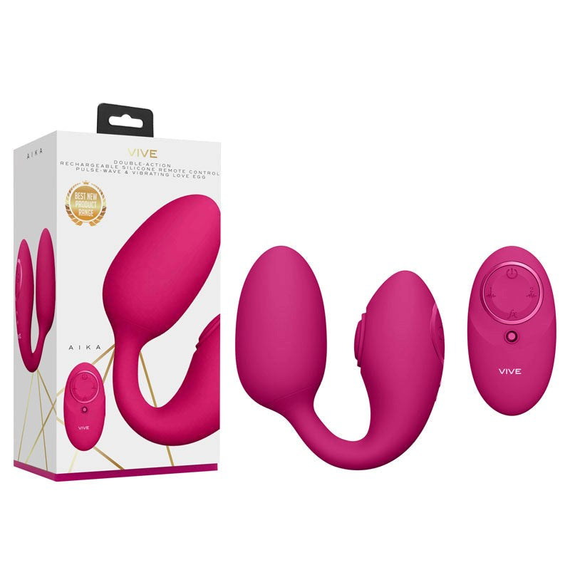 Shots Toys Vive AIKA Pulse Wave & Vibrating Egg Remote Control Vibrator - - Love Eggs and Kegel Exercisers