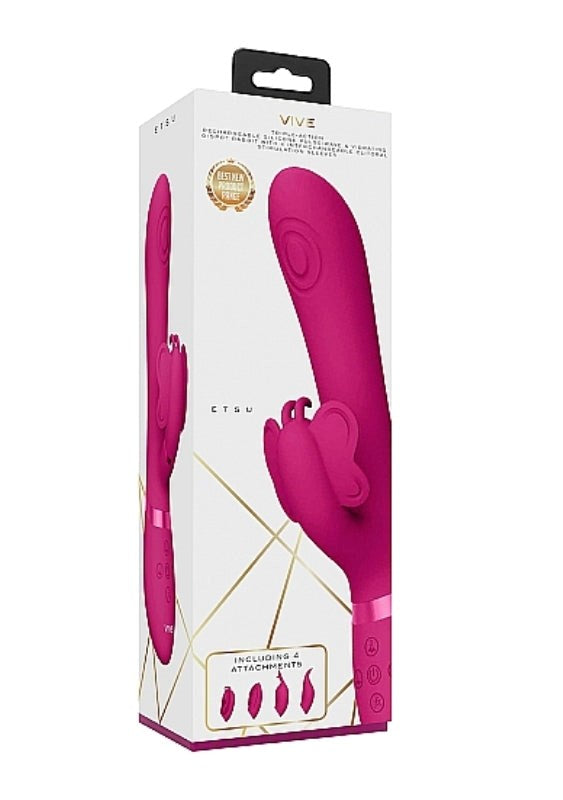 Shots Toys Vive Etsu Triple Motor Rabbit Vibrator with Attachments - - Rabbit Vibrators