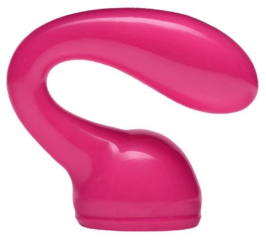 XR Brands Wand Essentials Deep Glider Wand Massager Attachment Pink Curved Tip - - Body Wands