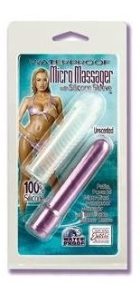 California Exotics Waterproof Micro Massager with Silicone Sleeve Vibrator - Bullet Vibrators
