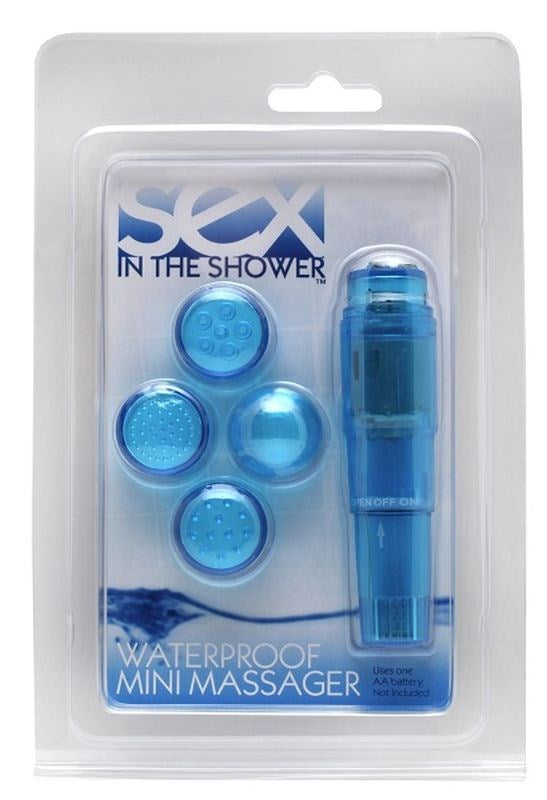 Sportsheets Waterproof Mini Massager with 4 Interchangeable Heads - - Waterproof Vibrators
