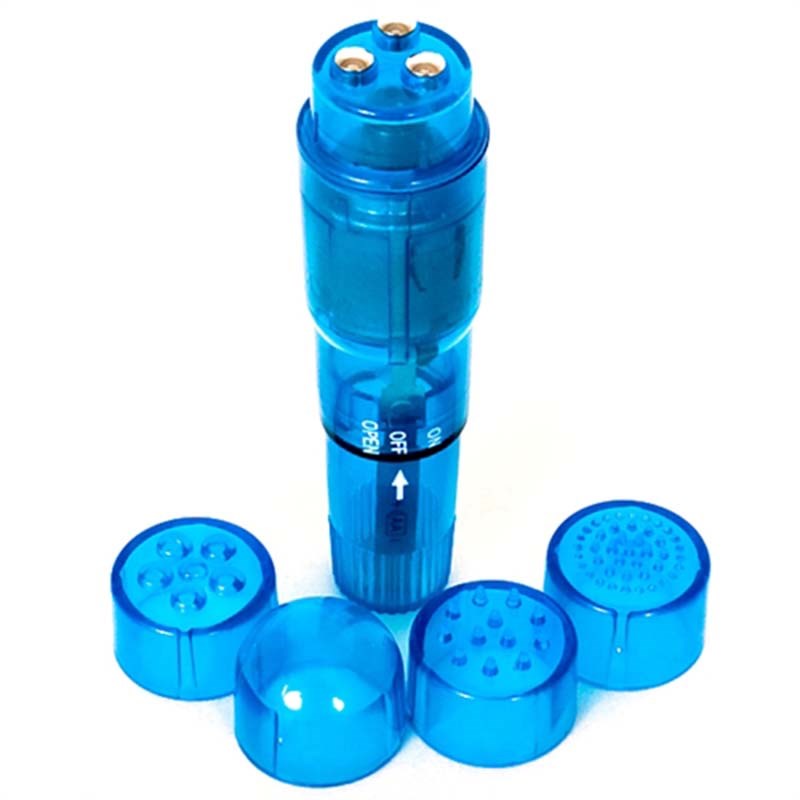 Sportsheets Waterproof Mini Massager with 4 Interchangeable Heads - - Waterproof Vibrators