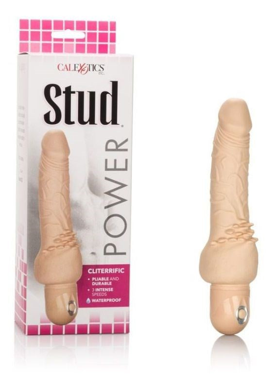 California Exotics Waterproof Power Stud Cliterrific Ivory Dual Stimulation - - Realistic Dildos