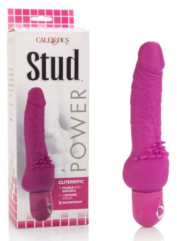 California Exotics Waterproof Power Stud Cliterrific Pink Dual Vibrator - - Realistic Dildos