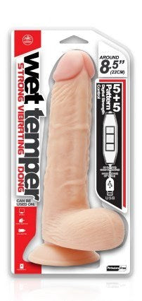 NANMA Corporation Wet Temper 8.5 Inch Vibrating Dong USB Rechargeable - - Realistic Dildos