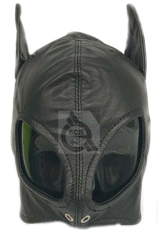 Wicked Wench Leather Feline Hood The CBT Store - - Bondage Hoods