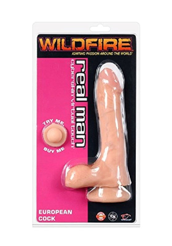 Topco Wildfire Real Man Cyberskin European Cock Dual Density Dildo - - Realistic Dildos