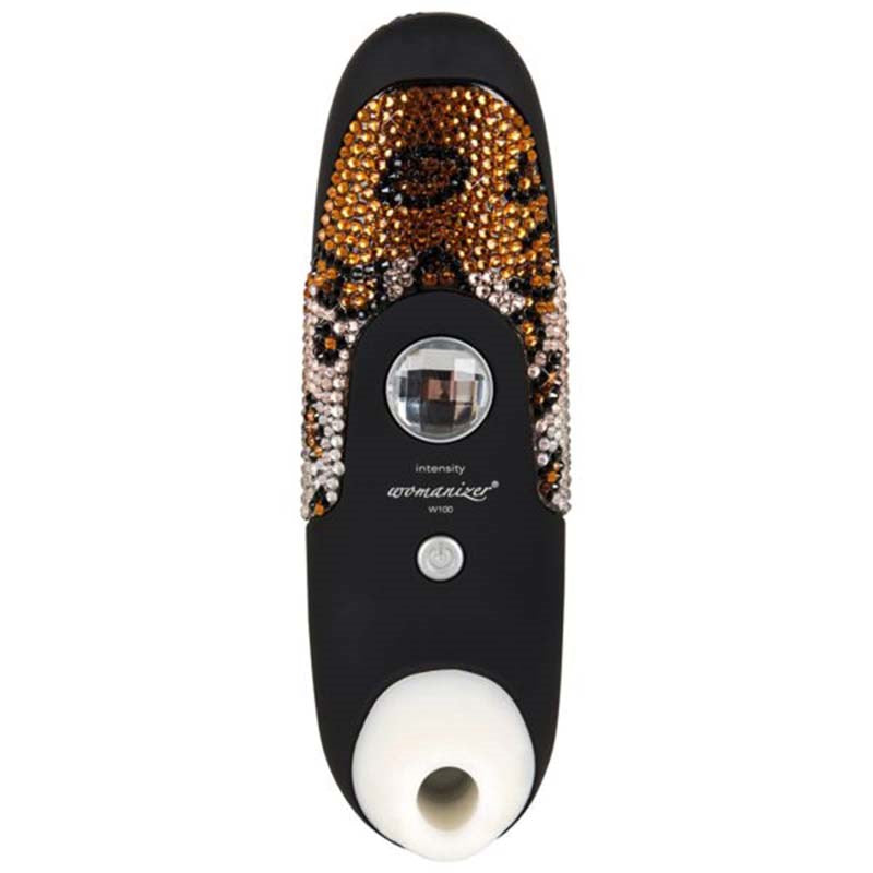 Womanizer Limited Swarovski Edition Black Leopard Air Pressure Clitoral Vibrator - - Clit Ticklers and Pulsators