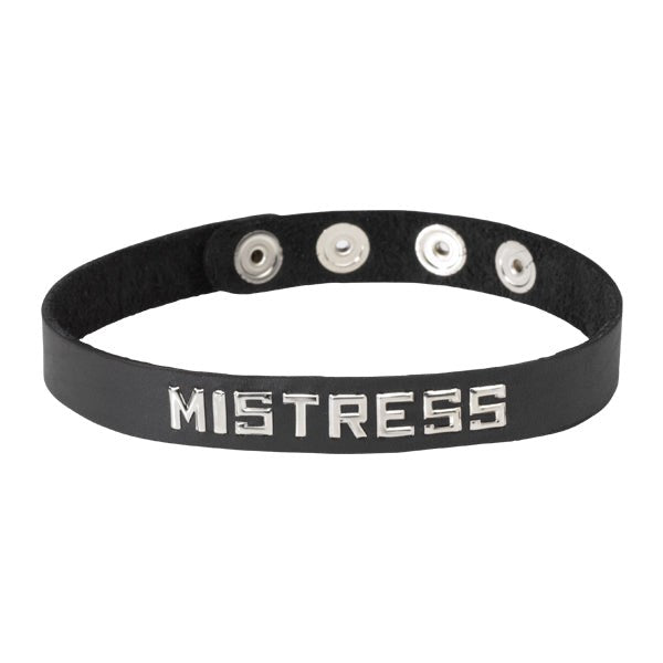 Spartacus Enterprises Spartacus Mistress Adjustable Wordband Collar BDSM Play - - Fancy Dress Ups