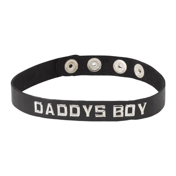 Spartacus Enterprises Wordband Collar DADDYS BOY Premium Leather BDSM Collar - - Collars and Leads