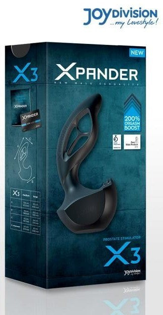 JoyDivision XPANDER X3 Deep Black 3 Spoke Prostate Massager - - Prostate Toys