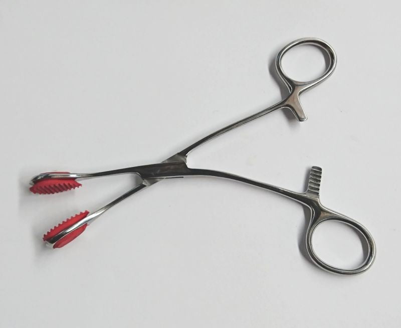 Hells Couture Young Tongue forceps with Curved Handle 17cm Curved Design - - Dental and Clinical