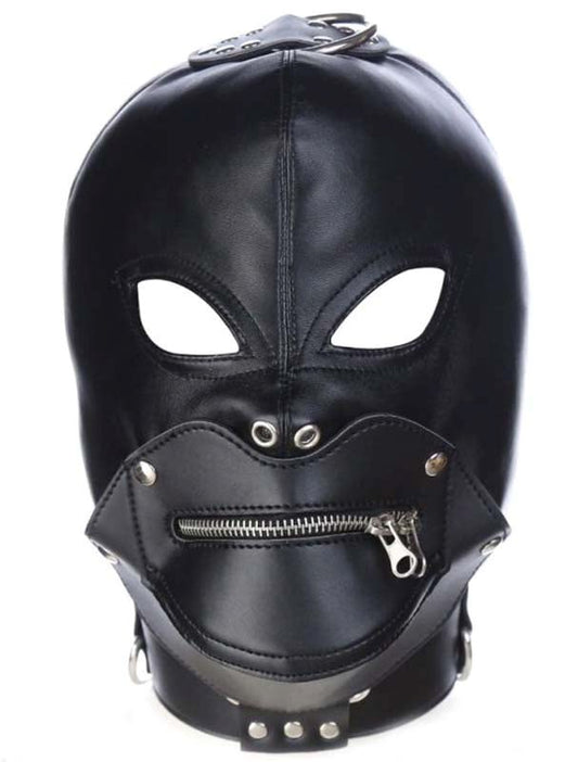 Zipper Mouth Bondage Hood Harder, Longer, Better - - Bondage Hoods