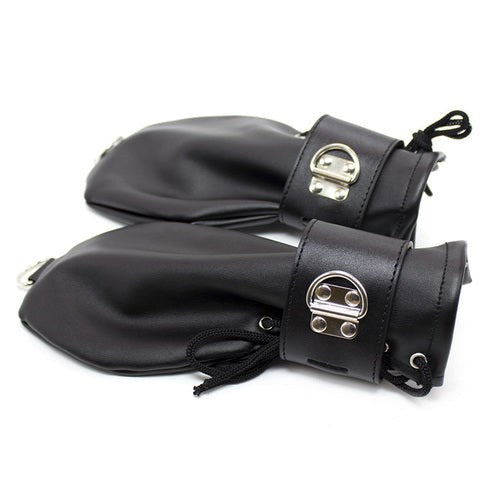 Spartacus Faux Leather BDSM Mittens Safe And Secure - - Cuffs And Restraints