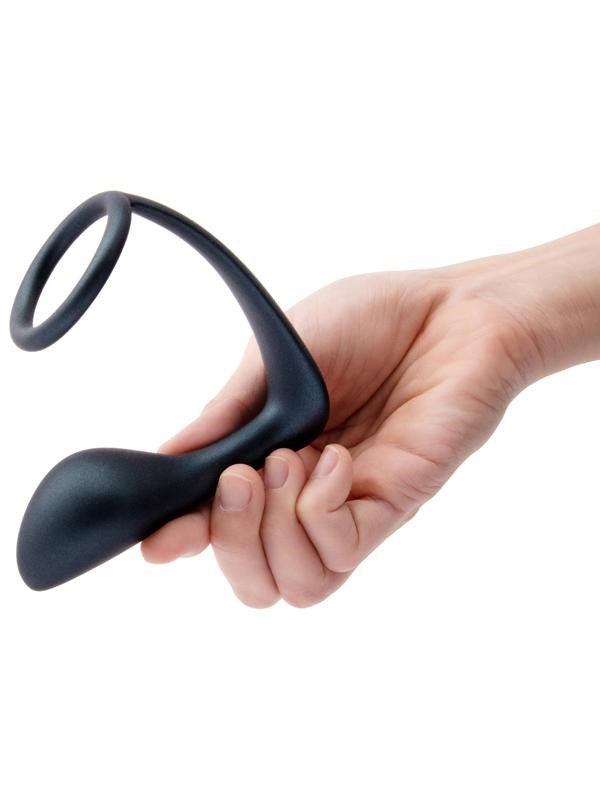 B Vibe Dual Pleasure Powerhouse Cock Ring and Prostate Plug Set Dual Stimulation - - Butt Plugs