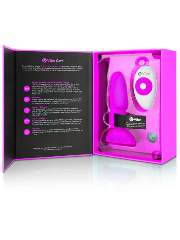 B Vibe Discreet Rimming Pleasure Petite Plug with Rotating Beads - - Butt Plugs