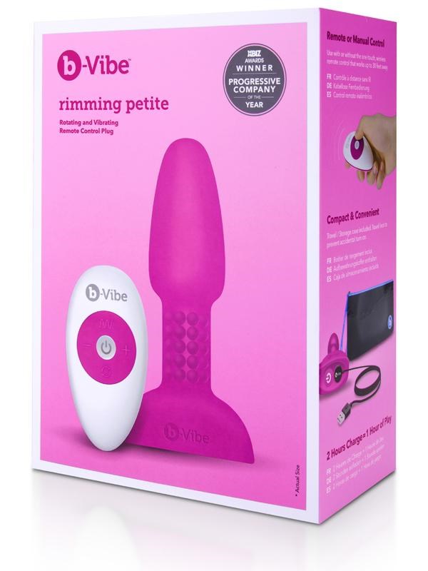 B Vibe Discreet Rimming Pleasure Petite Plug with Rotating Beads - - Butt Plugs