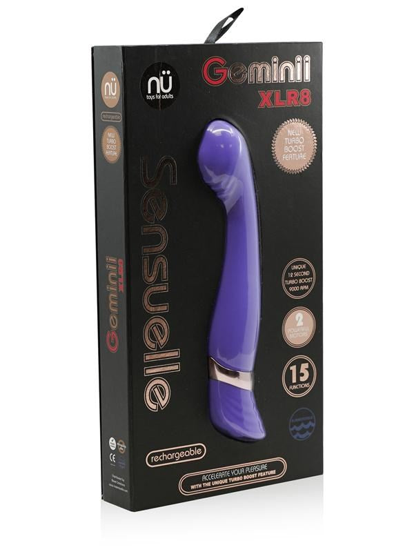 Nu Sensuelle Geminii XLR8 G Spot Vibrator with Fluttering Tip and Turbo Boost - - G-Spot Vibrators