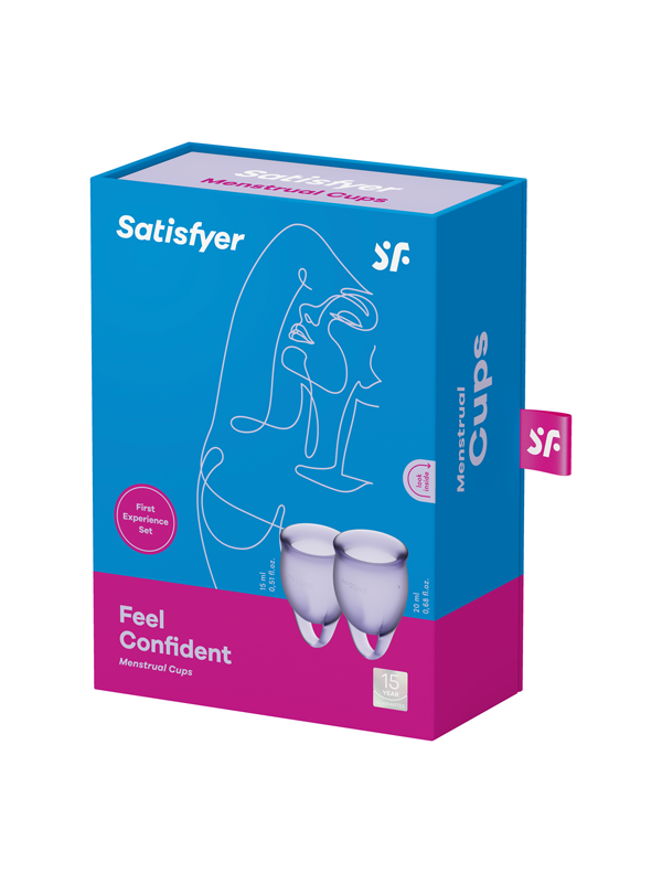 Satisfyer Feel Confident Silicone Menstrual Cup Medical Grade Protection - - Menstrual Cups
