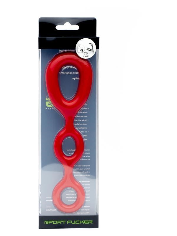 Sport Fucker Stretchable 3 Way Pleasure Ring TPR Cock Ring - - Ball Stretchers and Crushers