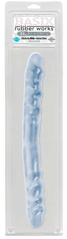 Pipedream Products Basix Realistic Double Dong 16 inch Clear - - Realistic Dildos