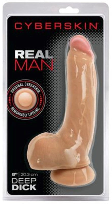 Topco CyberSkin Real Man Deep Dick Dual Density Realistic Dildo - - Realistic Dildos