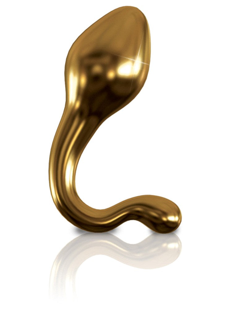 Pipedream Icicles Gold Edition G11 Glass Prostate Massager Hand Blown Glass - - Glass Sex Toys
