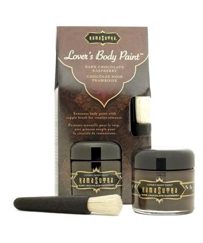 Kama Sutra Lovers Body Paint Dark Chocolate Raspberry Edible - - Massage Oils and Lubricants