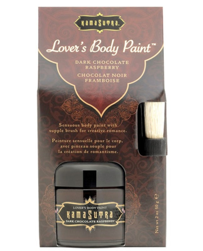 Kama Sutra Lovers Body Paint Dark Chocolate Raspberry Edible - - Massage Oils and Lubricants