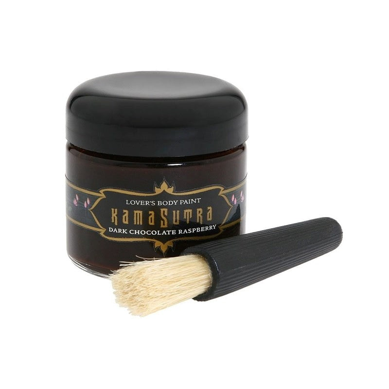 Kama Sutra Lovers Body Paint Dark Chocolate Raspberry Edible - - Massage Oils and Lubricants