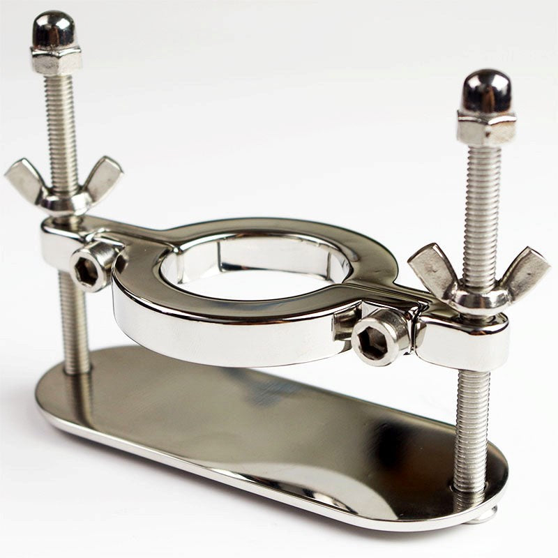 BDStyle Male Scrotum Fixture Ball Crusher Adjustable Steel CBT Device - - Steel Sex Toys