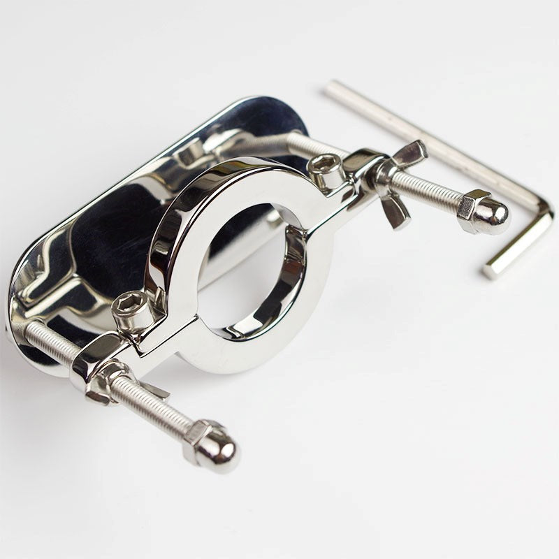 BDStyle Male Scrotum Fixture Ball Crusher Adjustable Steel CBT Device - - Steel Sex Toys