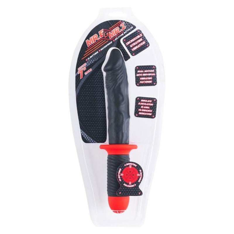 NANMA Corporation Mr. E and Mr. Z 7 Inch Silicone 10 Speed Vibrator Red - - Realistic Dildos