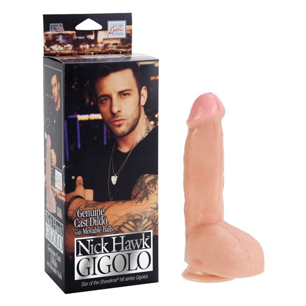 California Exotics Nick Hawk Gigolo Genuine Cast Dildo With Movable Balls - - Realistic Dildos
