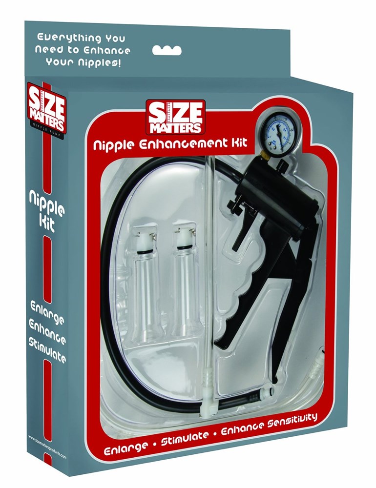 XR Brands Size Matters Nipple Enlarger Kit with Precision Suction Control - - Breast and Nipple Toys