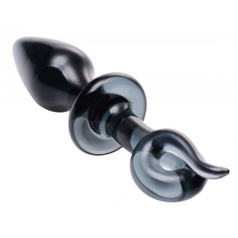 XR Brands Swine Pig Tail Glass Anal Plug Spiral Design for Stimulation - - Glass Sex Toys