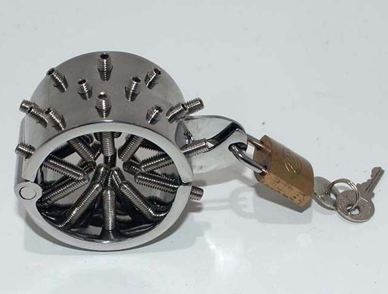 Hells Couture Toms Sharp Spikes Device CBT Cock and Ball Torture Toy - - Steel Sex Toys