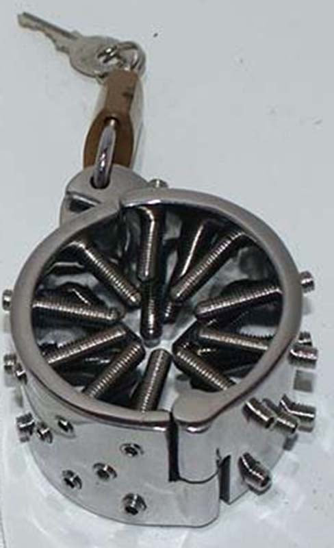 Hells Couture Toms Sharp Spikes Device CBT Cock and Ball Torture Toy - - Steel Sex Toys