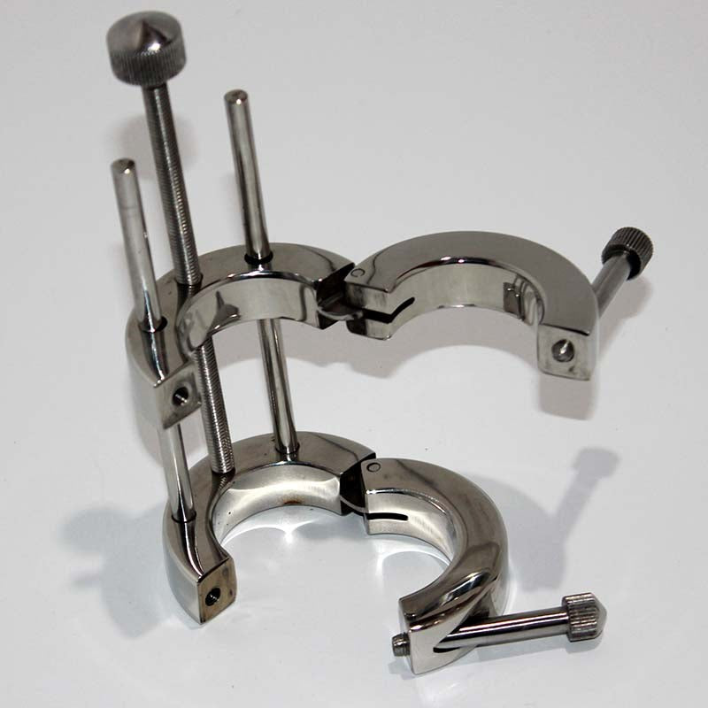Hells Couture Torture Well Ball Stretcher Medical Grade Steel CBT Device - - Steel Sex Toys
