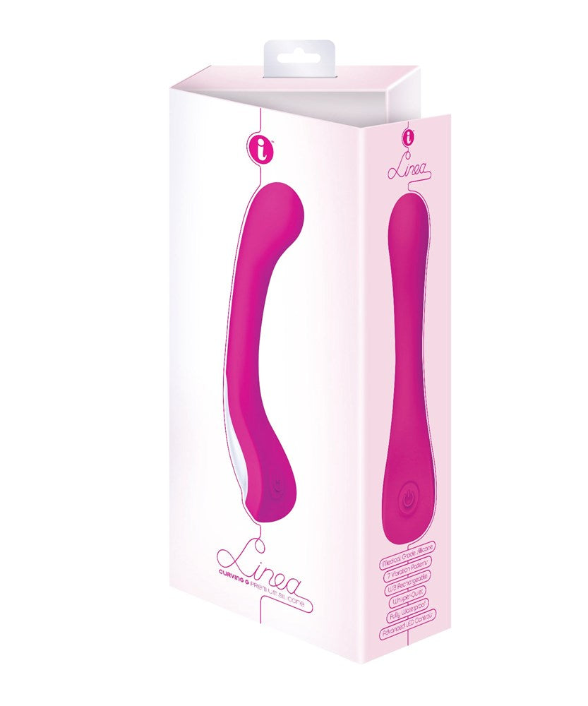 Icon Brands Linea Curving G Rechargeable Pink G Spot Vibrator - - Waterproof Vibrators