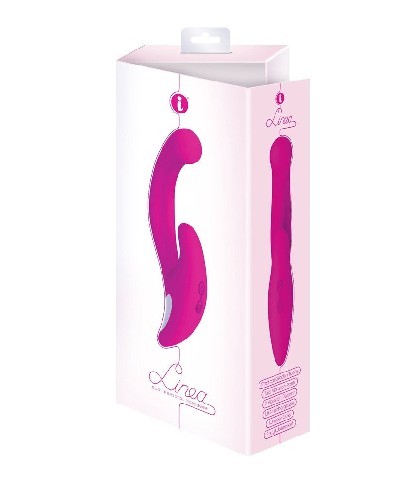Icon Brands Linea Duo Rechargeable G Spot and Clitoral Vibrator - - Clit Ticklers and Pulsators