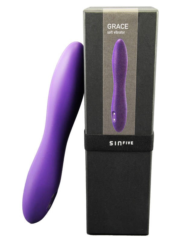Sin Five SINFIVE Grace Silicone Rechargeable Soft Vibrator Violet Color - - Waterproof Vibrators