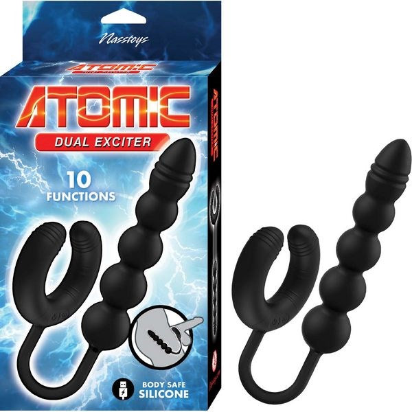 ATOMIC Dual Exciter C-Ring With Flexible Bead Prostate Plug - - Prostate Sex Toys