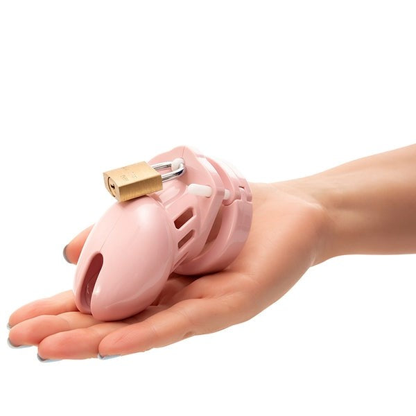 CB 6000 Pink Polycarbonate Male Chastity Cock Cage Kit - - Male Chastity