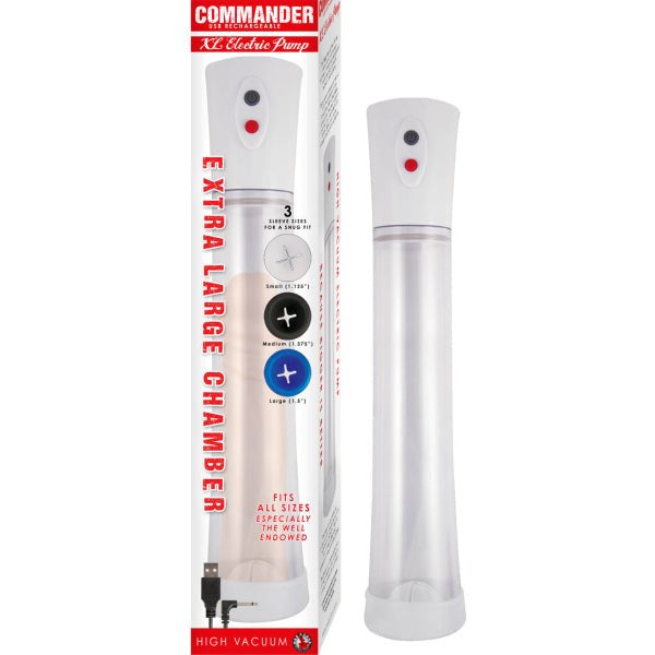 COMMANDER Vacuum Electric Penis Pump XL With 3 Sleeves - - Penis Pumps And Stretchers