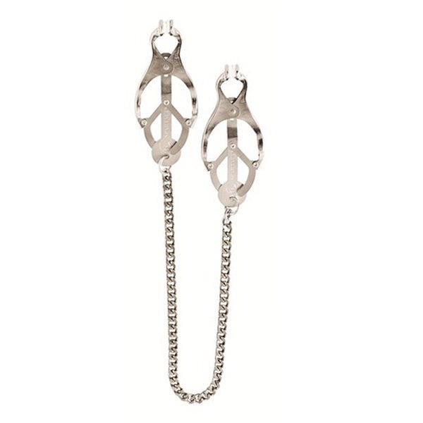 Endurance Butterfly Nipple Clamps With Jewel Chain - - Nipple and Clit Clamps