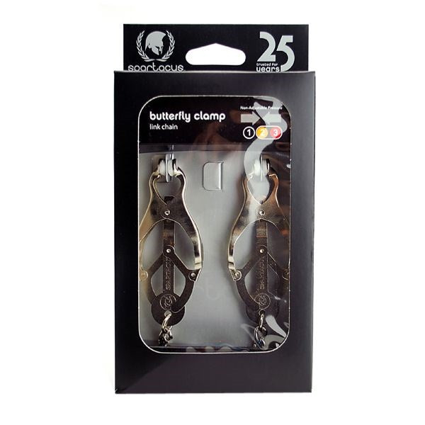 Endurance Butterfly Nipple Clamps With Jewel Chain - - Nipple and Clit Clamps