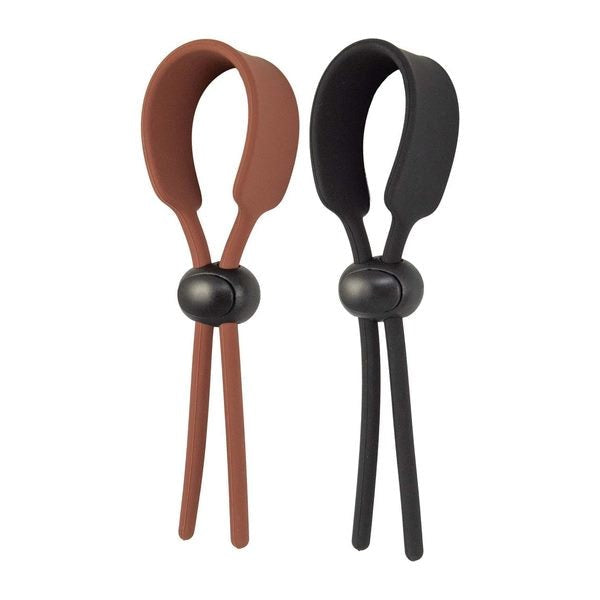 ENHANCER Cock Loops 2 Pack Adjustable Toybox Must-Haves - - Stretchy Cock Rings